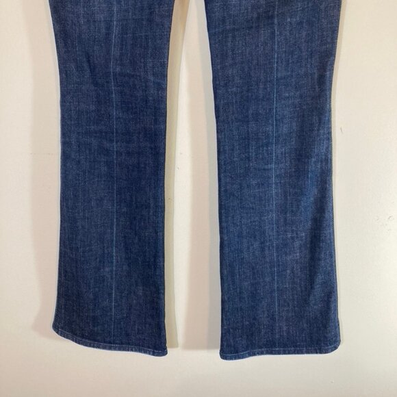 7 For All Manklind Jeans Flared Leg Lightly Distressed "A Pockets" SZ 29 (US 8) - Picture 6 of 14